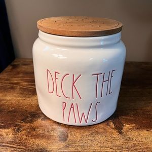 Rae Dunn - Ceramic Canister - Deck the Paws